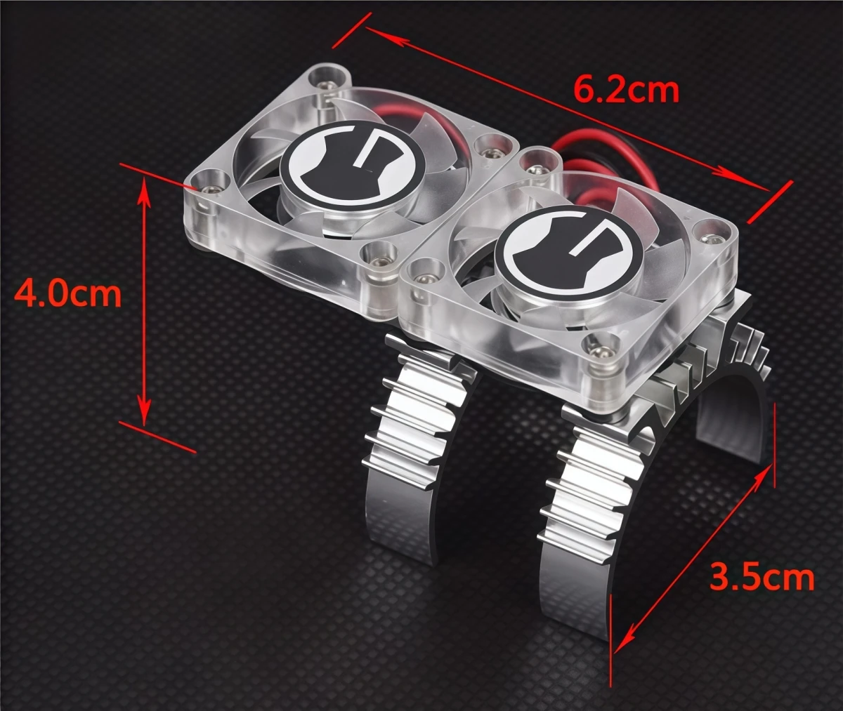 GRC TRX4 Motor Mount Heatsink Thermal Sensor Dual Cooling Fan for Traxxas TRX4 TRX6 1/10 RC Crawler Upgrade Parts