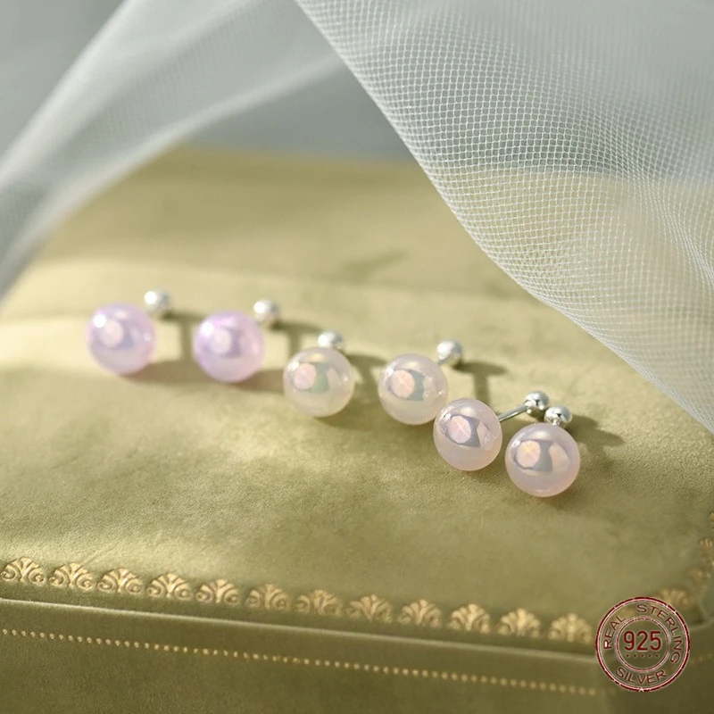 Genuine 925 Sterling Silver Freshwater Baroque Pearl Unusual Earrings for Women Chic Charming Goth 2025 New Model Jewelry