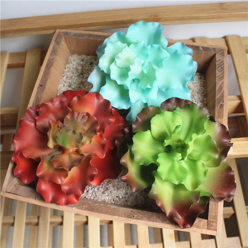 

1 Pc Artificial Succulent Plant Head Creative DIY Supplies Plants Wall Accessories Artificial Flower Home Garden Decor