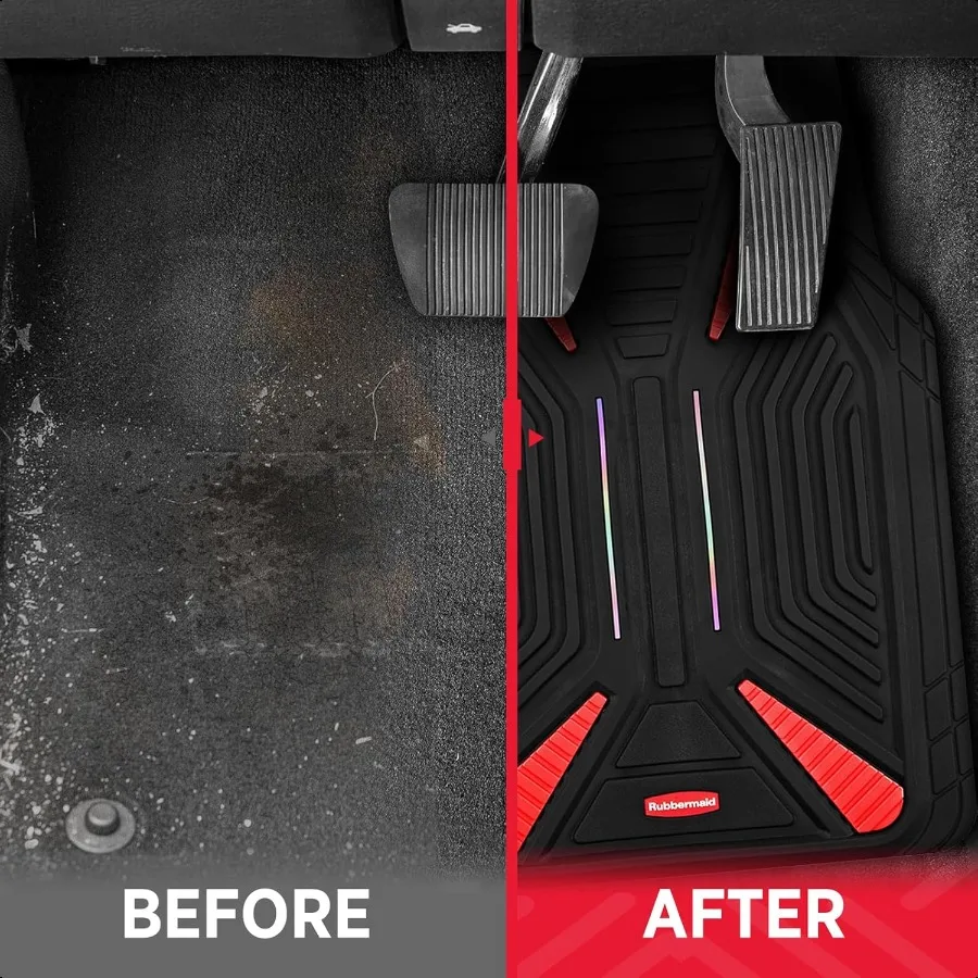 Car Mat Full Set Universal TrimtoFit HeavyDuty Car Floor Mats 4Piece Set for All Weather Protection Durable Rubber Mat for Cars