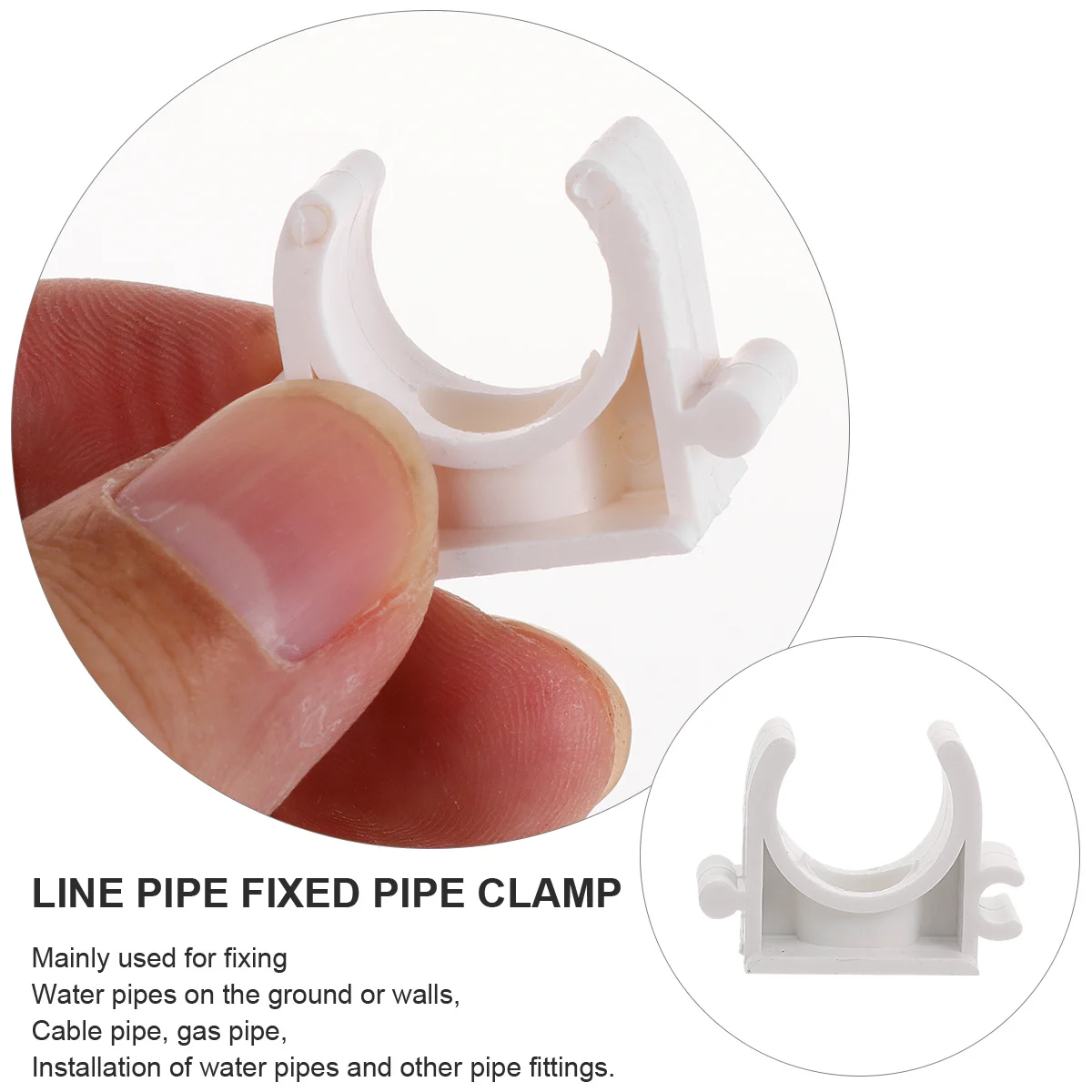 

100pcs U Shape Pipe Clamps Clips For Water Pvc Wall Fixed Holder Durable Support Electrician Tube Mounting Fast Installation