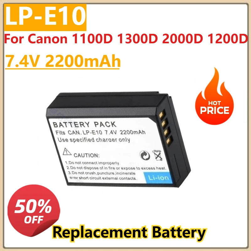 

7.4V 2200mAh LP-E10 LP E10 LPE10 Camera Battery & LED USB Charger for Canon 2000D 1100D 1300D 1200D High Quality Brand New