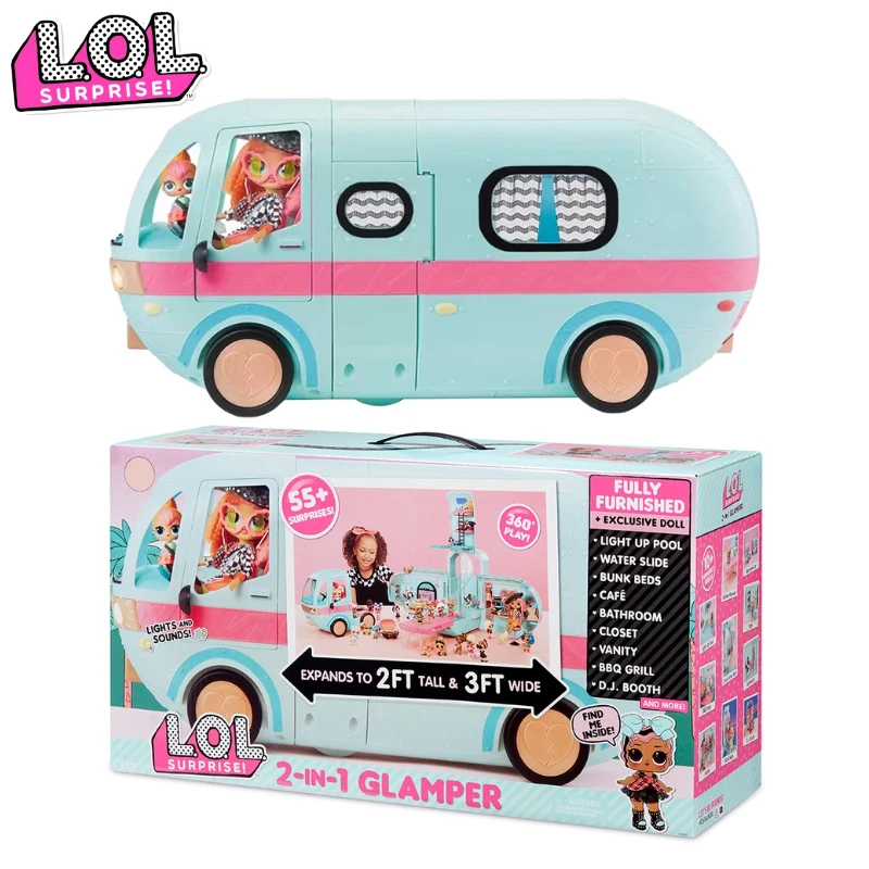 

InStock L.O.L. Surprise! Surprise Demolition Ball Camping Luxury RV Set DIY Action Figure Girls Toys Gifts Children's Play House