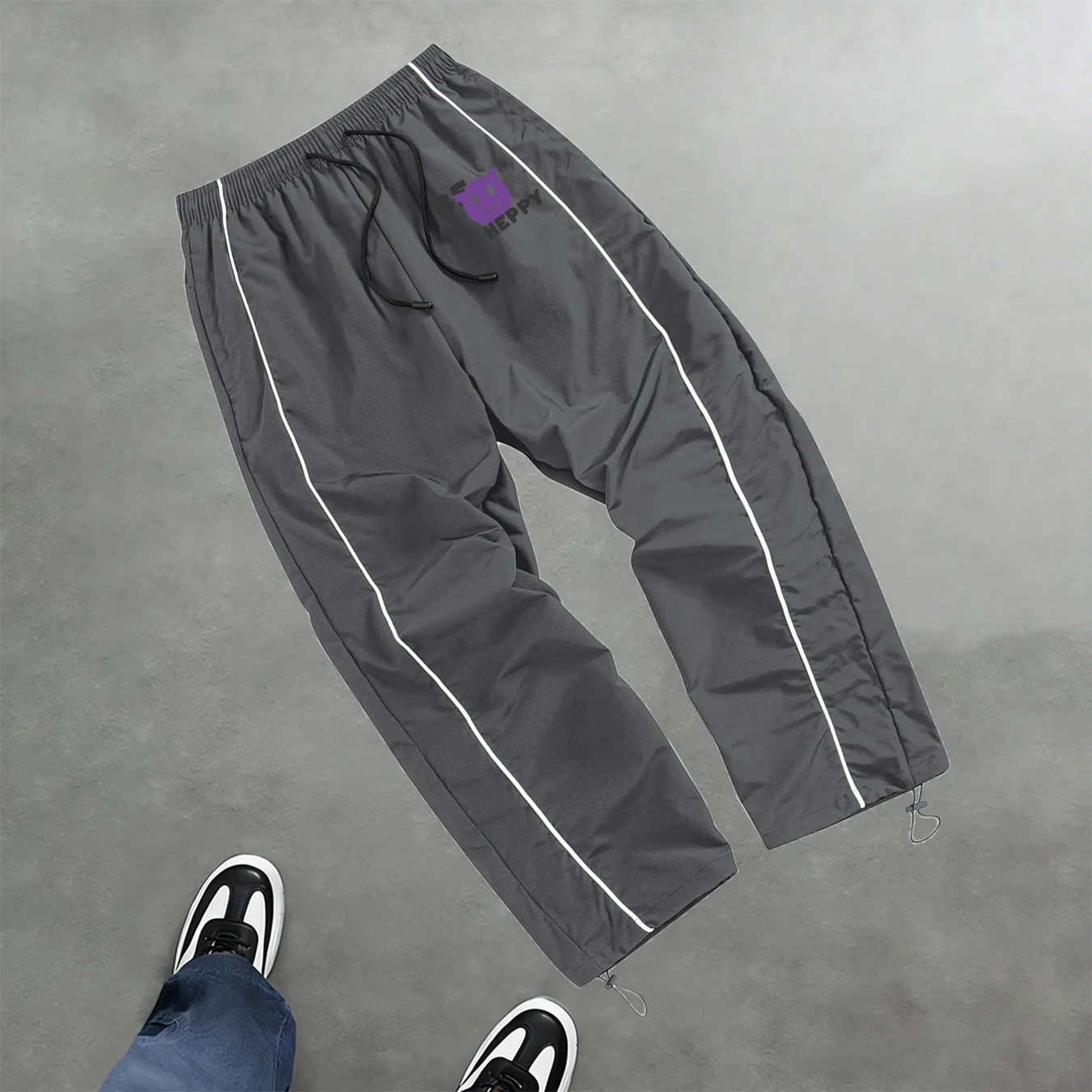 Summer Unique Devil Print Track Pants Quick Drying Drawstring Adjustable Running Pants Fashionable And Simple Unisex Clothing