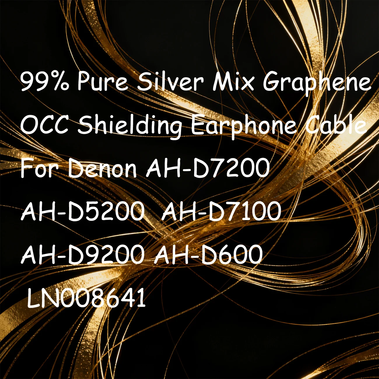 99% Pure Silver Mix Graphene OCC Shielding Earphone Cable For Denon AH-D7200 AH-D5200  AH-D7100 AH-D9200 AH-D600 LN008641