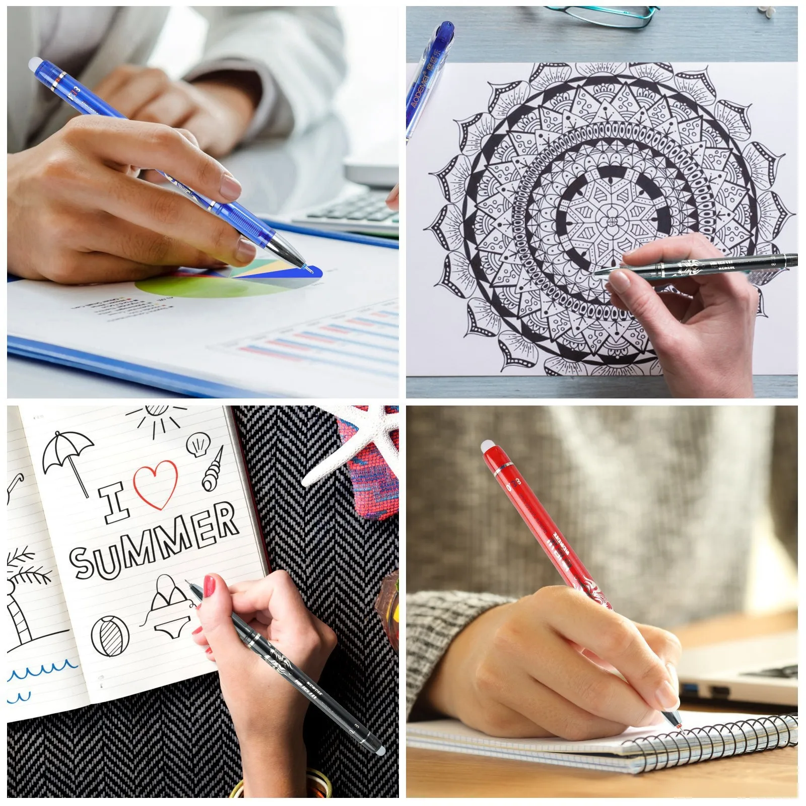 25pcs/Set Colored Erasable Gel Pen Refills Rods 0.5mm Kawaii Ballpoint Pens Washable Handle Office School Writing Stationery