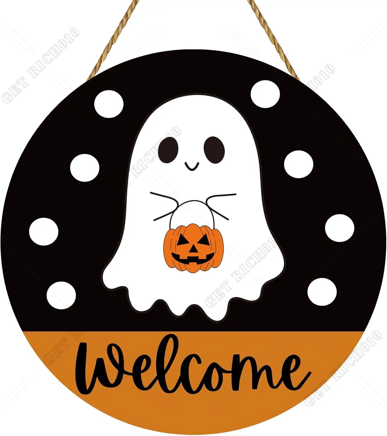 

Halloween Door Decorations Cute Ghost Pumpkin Door Sign Halloween Welcome Sign House Hanger Wooden Halloween 12inch