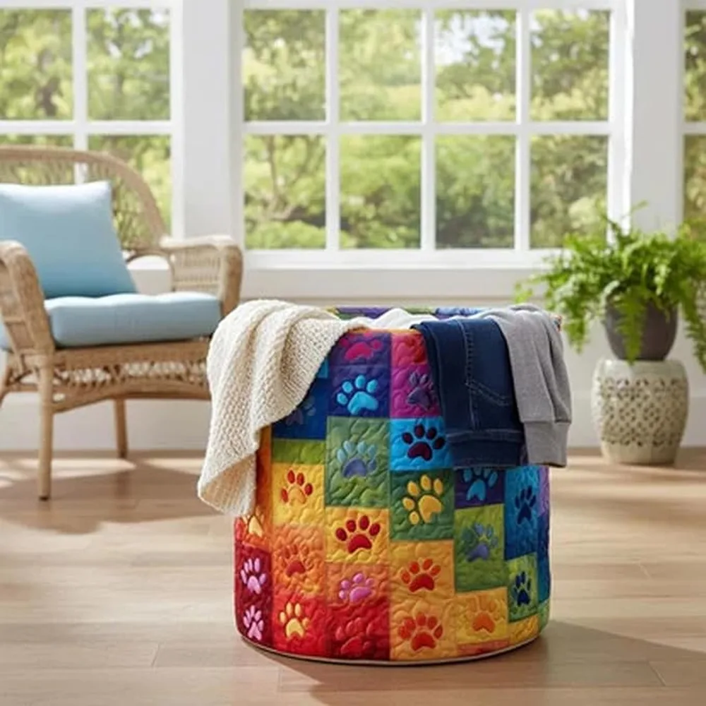 Quilted Laundry Basket With Handles Chic Storing Clothes Toys And Neatly Large Is
