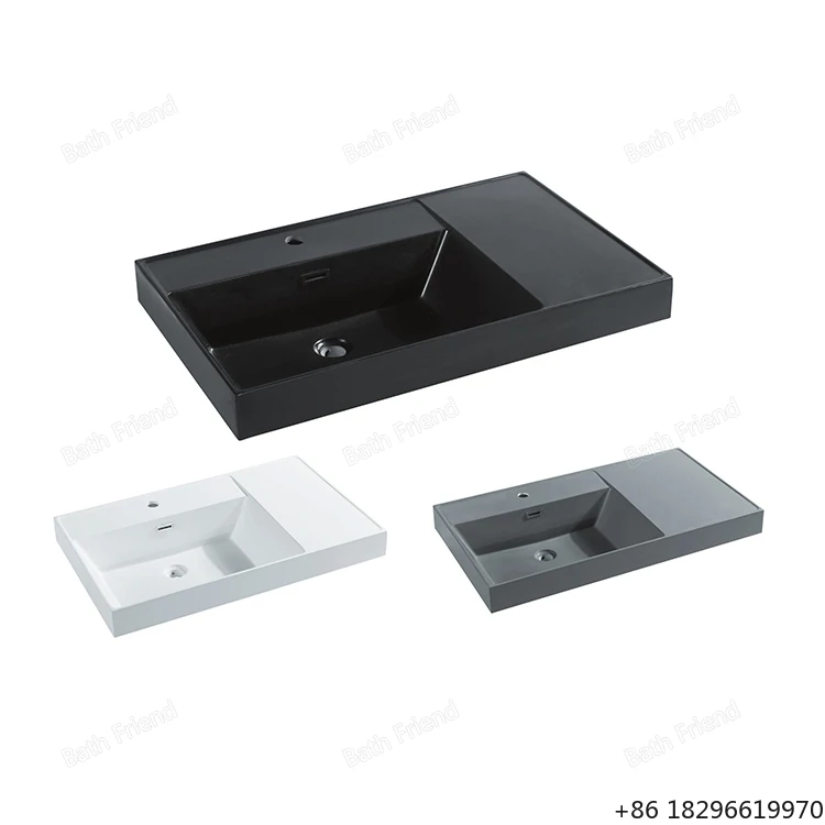 

European Left Side Artificial Stone Table Top Toilet Wash Basin Vanity Sink for Home Bathroom