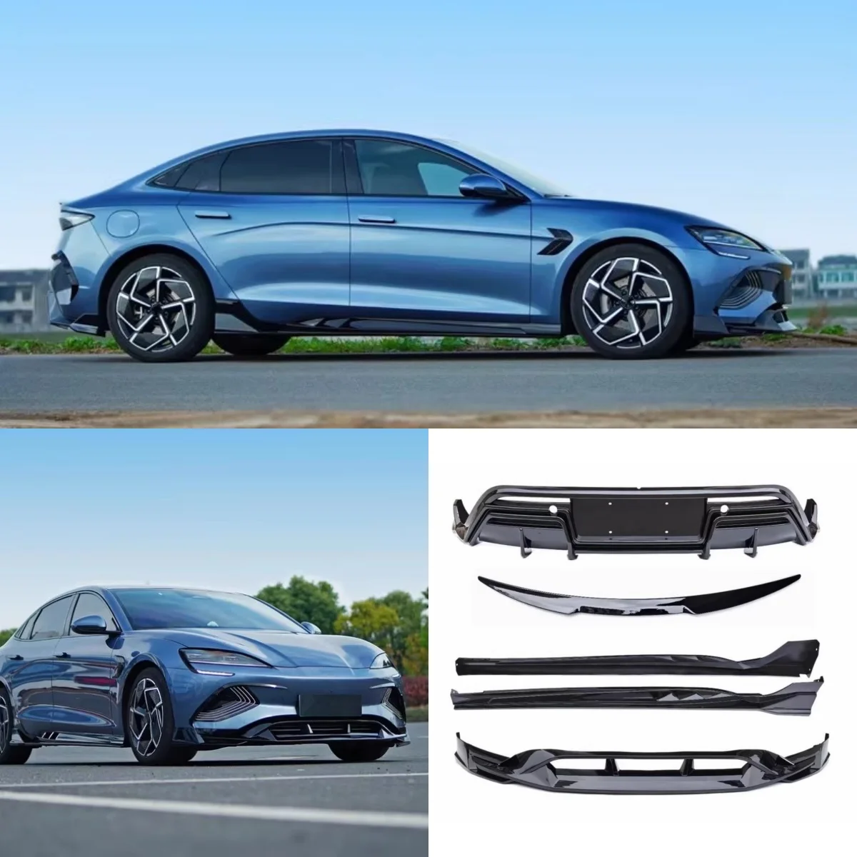 

Комплект кузова автомобиля для BYD Seal EV 2022-2025, модифицированный стиль постоянного тока, объемная передняя губа, боковая юбка, задняя губа, хвостовое крыло, аксессуары