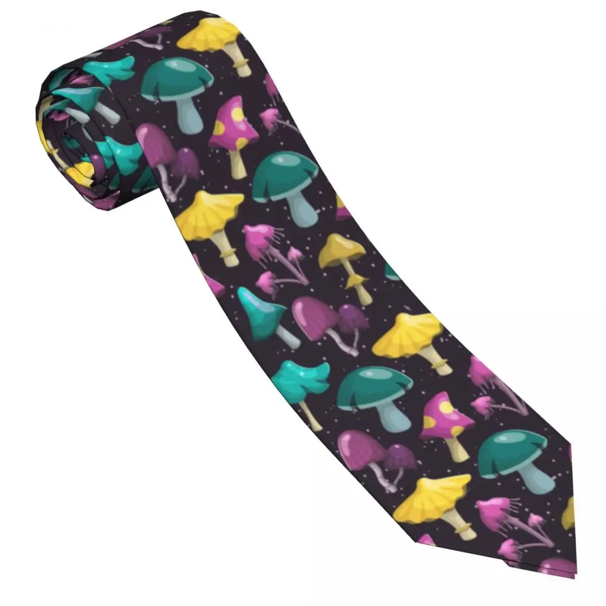 Mens Tie Slim Skinny Magic Fairy Mushrooms Necktie Fashion Free Style  for Party Wedding