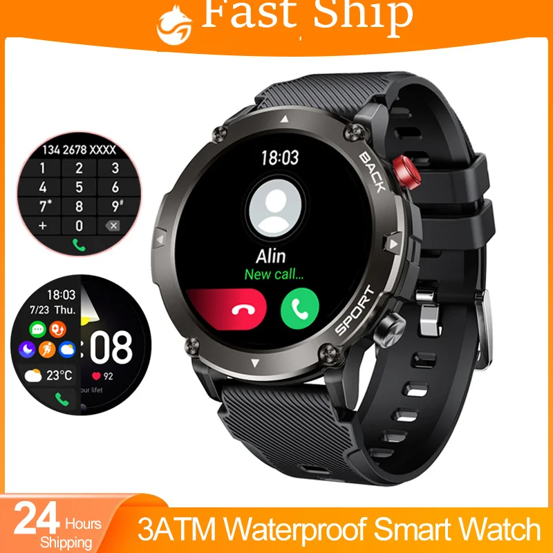 C21 Durable Men's Watch Waterproof Sport Fitness Bluetooth Smartwatch With Dial Function 2023 For Android IOS Outdoor