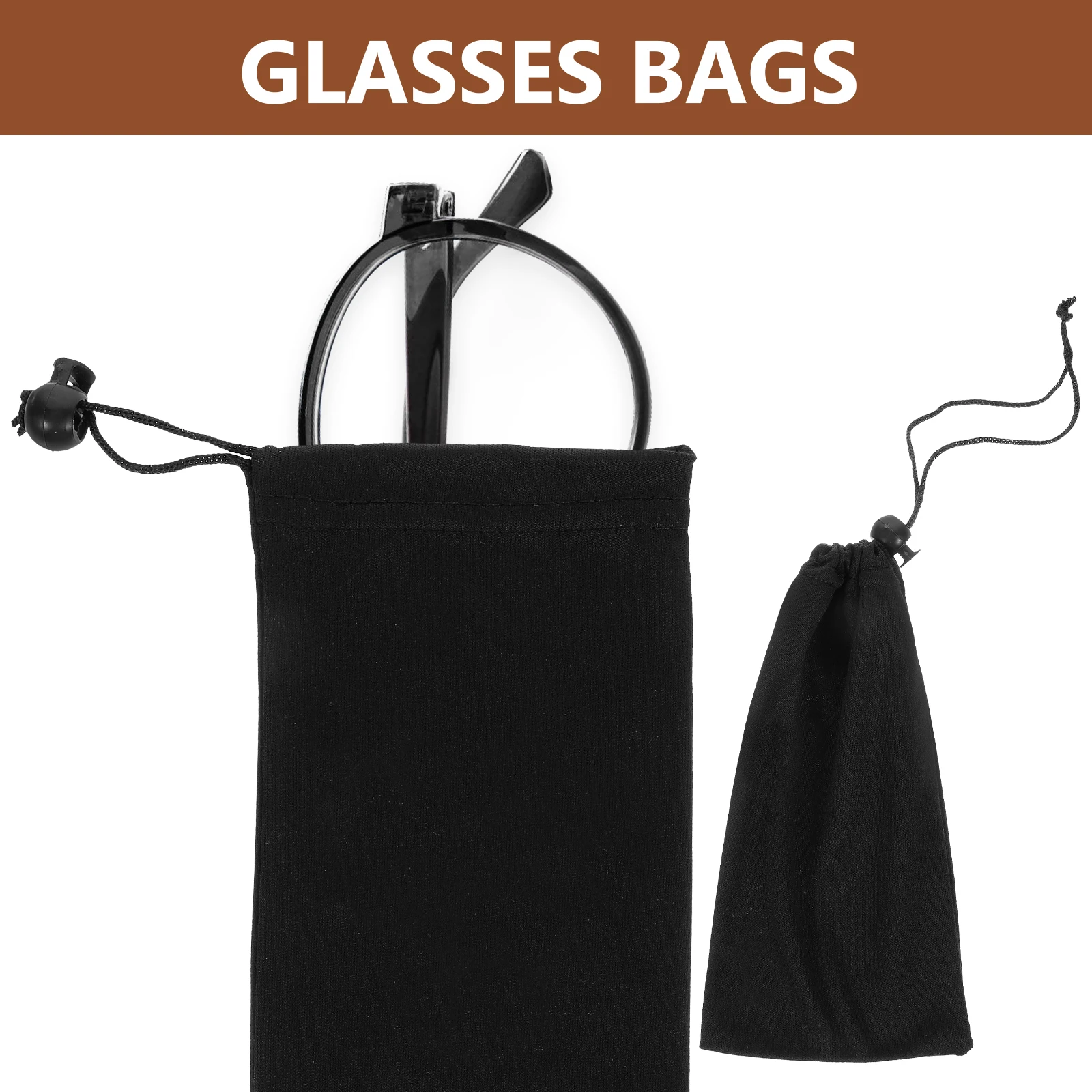 

20pcs Sunglasses Bags Microfiber Eyeglasses Pouches Black Storage Case Thick Material Protective Drawstring Glasses Bag Travel