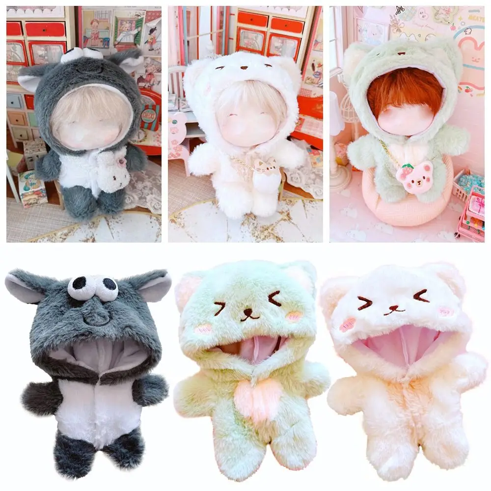 

20CM Doll Clothes Staring Sheep Cartoon Smiling Cat Staring Sheep One-piece Garment Cotton Stuffed Idol
