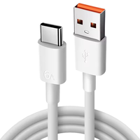 Factory Direct Hot Sale Type-C USB Cable Quick Charge 6A PVC Jacket Braid Fast Charging Charger Data Cable for Phone USBC Wire