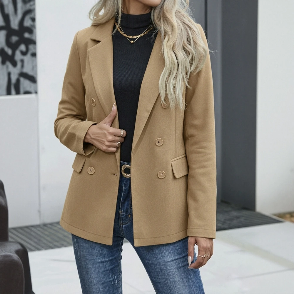 

Весенне-осенний повседневный женский костюм с длинными рукавами и прямыми рукавами, модная элегантная офисная одежда