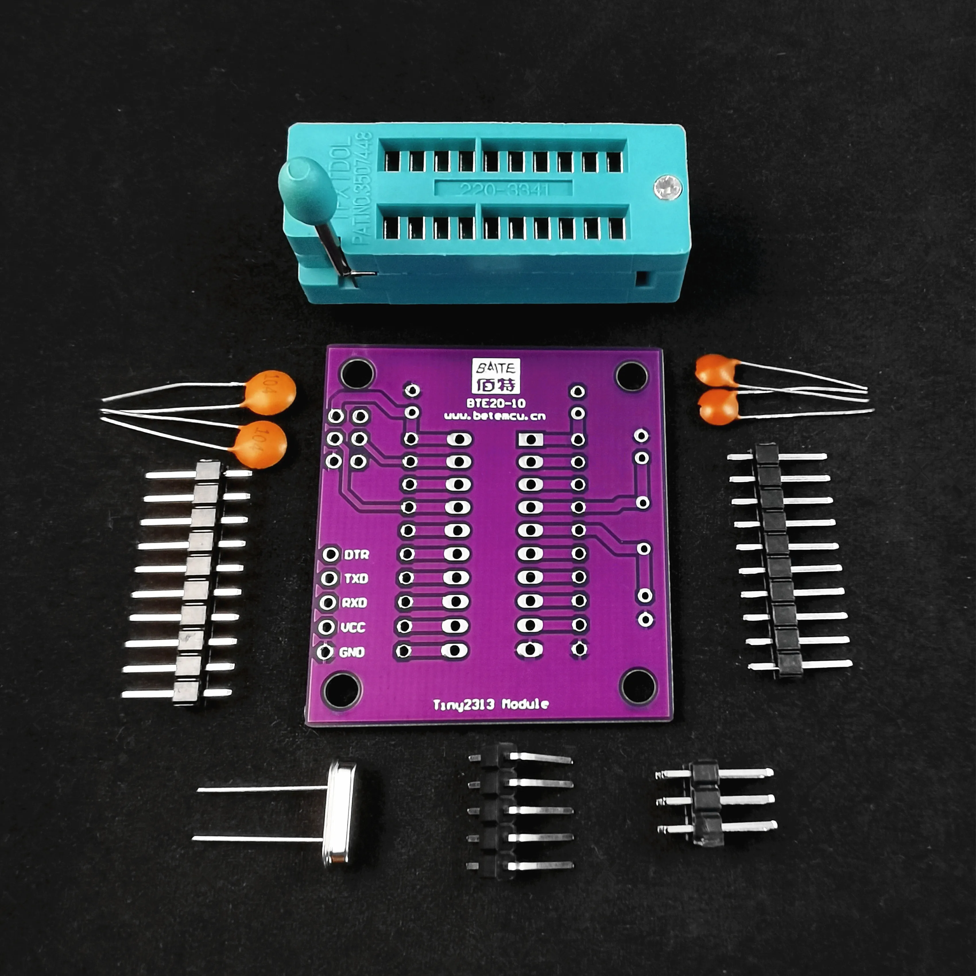 miniCore ATtiny2313/4313/A/V-10PU DIP20 Minimum System Board Can Make Arduino Programming Block With ISP6 and Serial Inteface