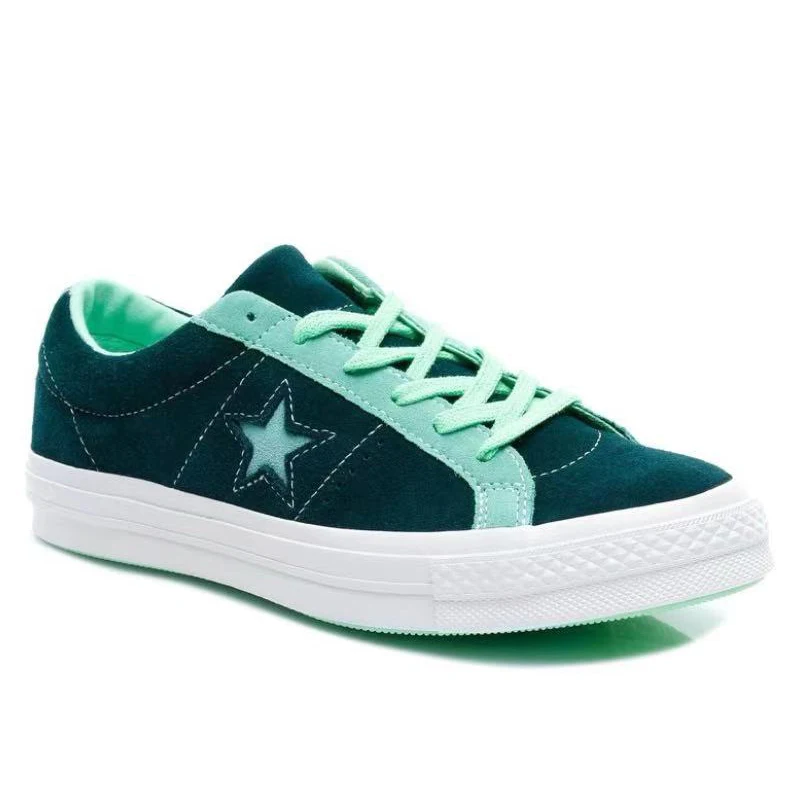 Converse One Star Green WWhite Splicing Bag z podparciem seksualnym Niskie buty deskorolkowe, unisex zielony