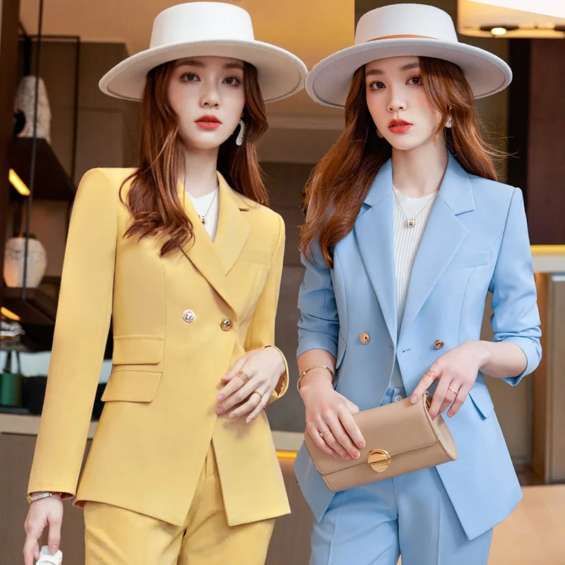 

2022 New Autumn and Winter Long Sleeves Business Women's Clothing Suit Business Formal Wear White-Collar Workwear Graceful Fashi