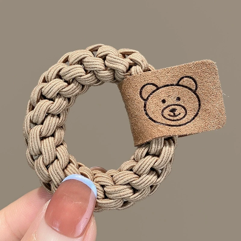 عصابة رأس مرنة عالية مربوطة مع حلقة شعر صيفية للنساء شريط مطاطي بسيط للنساء على شكل ذيل حصان وحبل شعر من الجلد