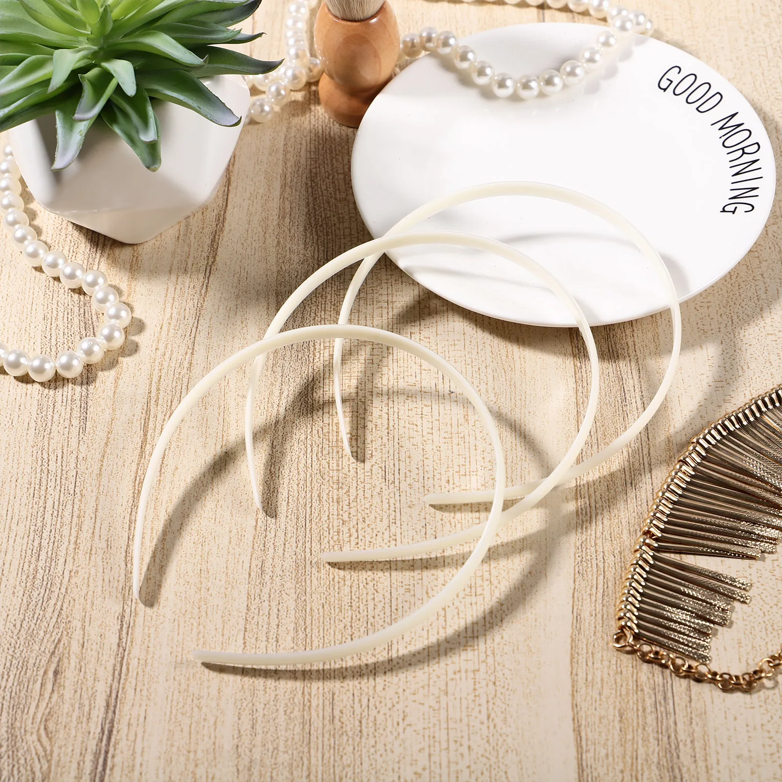 

12pcs Hoops Plain Headbands Free Size Women Girls Plastic DIY Accessories Kids Hair Ties Never Slip Perfect Parties Weddings