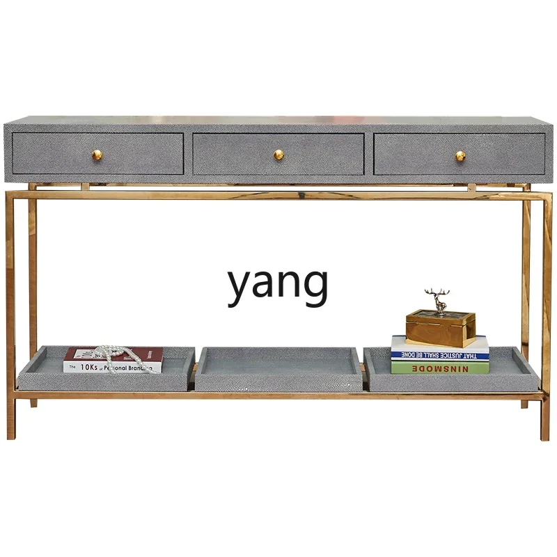 CCL Xuanguantai stainless steel leather art with drawers bedroom decoration