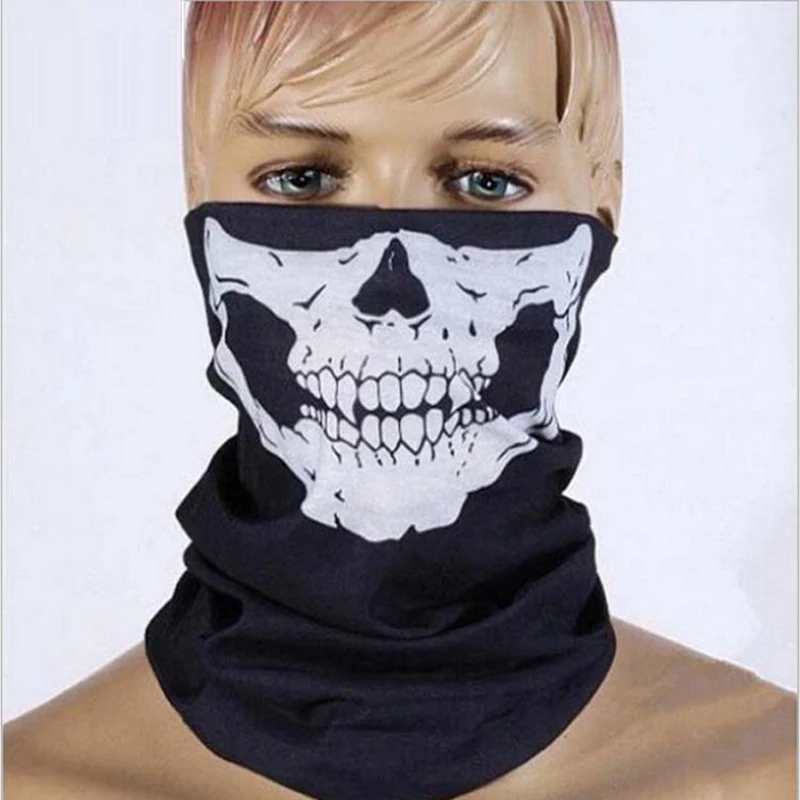 Outdoor Sports Equipment Cycling Face Mask Headwear Halloween Skull Wrap Scarf Warm Washable Headband Breathable Running Bandana