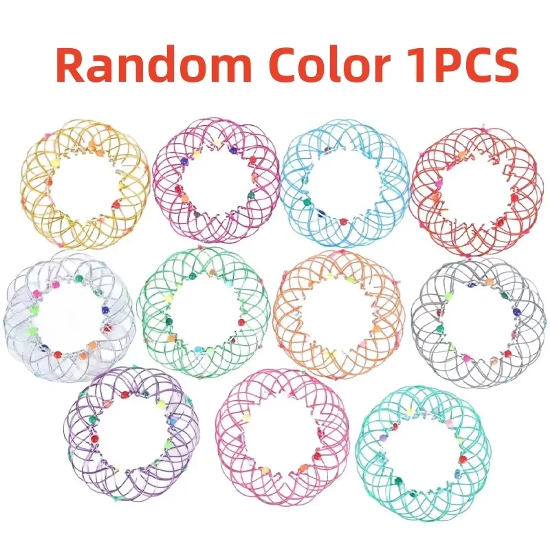 Magisches Eisenring-Puzzle-Spielzeug, kreativer Mandala-Blumenkorb, Dekompressions-Zappelspielzeug, pädagogisches STEM-Sensorspielzeug für Erwachsene und Kinder