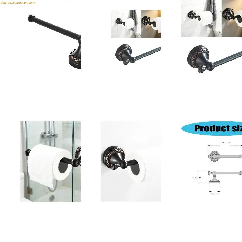

203F Античный медный держатель для туалетной бумаги, черная бронза, легко крепится, украшение для ванной комнаты