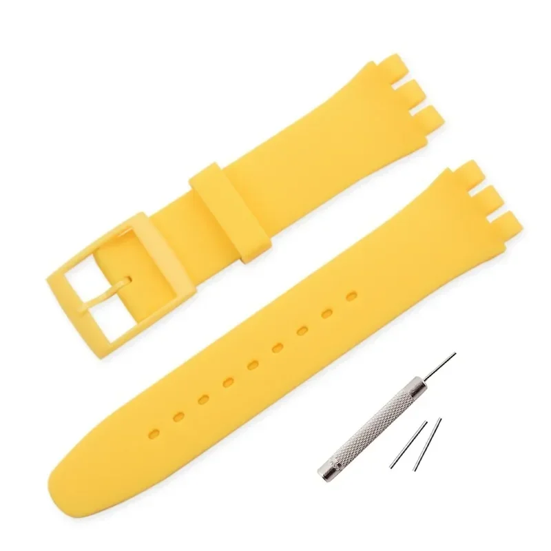 Kautschukarmband für Swatch, buntes Sportarmband, Ersatz-Armband, 16 mm, 17 mm, 19 mm, 20 mm, Silikon-Uhrenzubehör