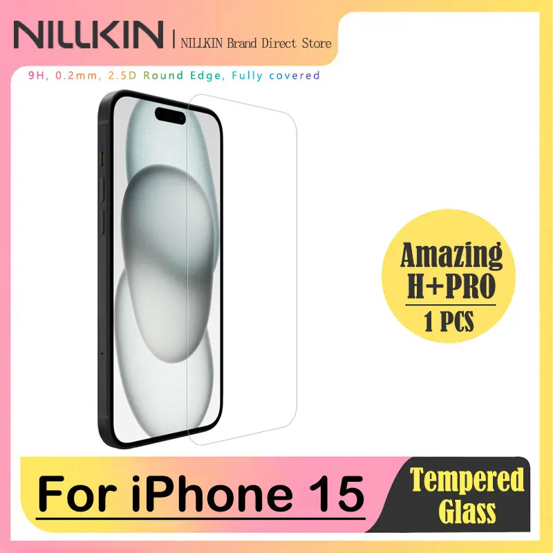 

NILLKIN Anti-Explosion Tempered Glass Screen Protector for iPhone 15 Plus, 15 Pro Max, High Transmittance, 9H Hardness, 0.2mm