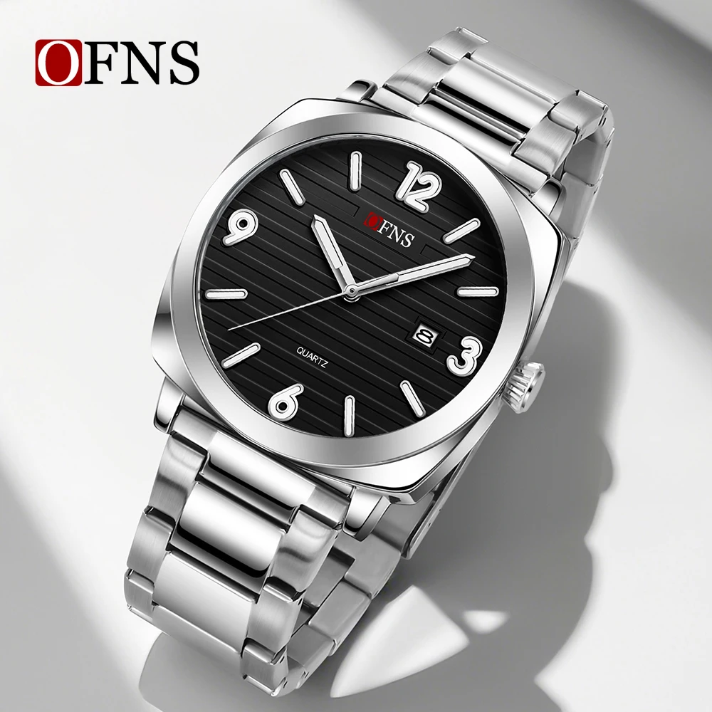 OFNS New 1618 Fashionable Men's Quartz Watch Waterproof Night Light Single Calendar Lightweight Business Men's Quartz Watch