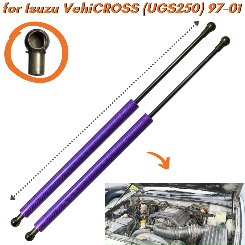 Qty(2) Hood Struts for Isuzu VehiCROSS (UGS250) 1997-2001 Front Bonnet Modify Gas Springs Shock Absorbers Lift Supports Dampers