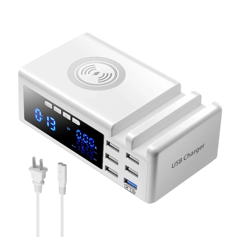 Dropship 6-port for QC  for Smart USB Wireless  Portable Fast Charging Station for Multiple Devices Desktop Travel