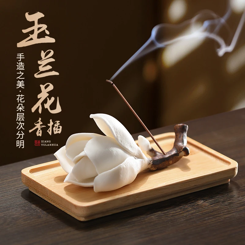 Ceramic Incense Burner Holder Desktop Incense Holder Tray Stand Spa Mediation Home Fragrance Incense Stick Holder for Yoga