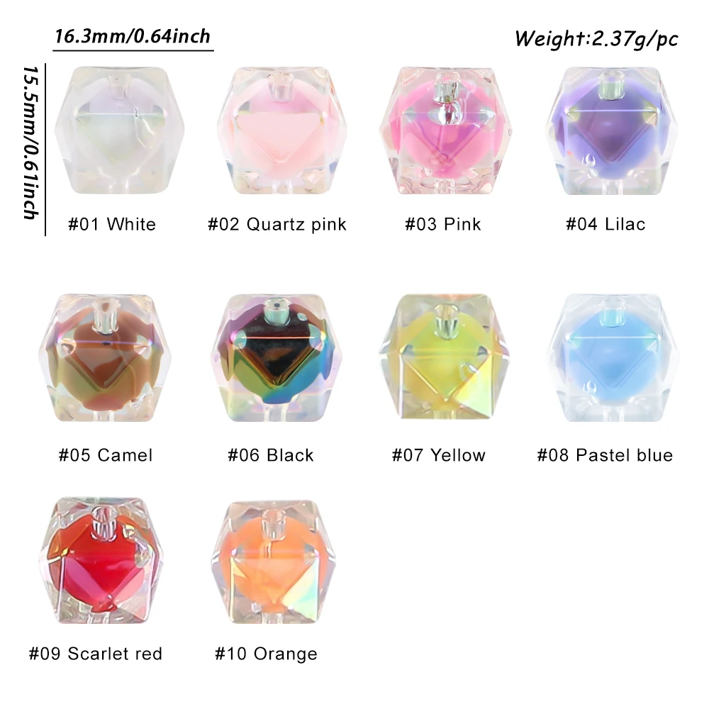 20pcs Transparent Luster Acrylic Beads For Jewelry Making Earrings Necklace Bracelet Keychain Personalize DIY Accessories