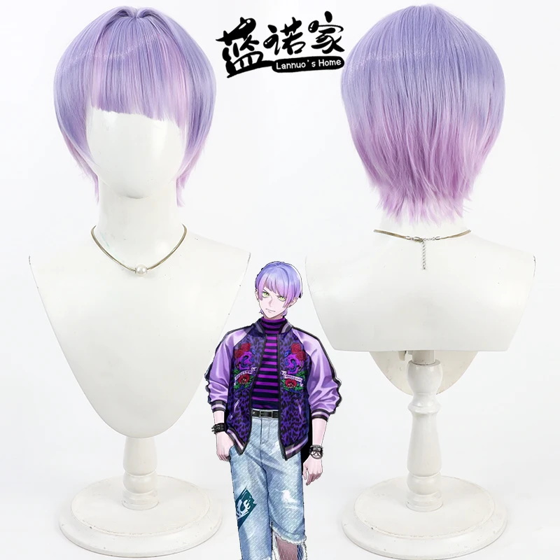 

Синтетические волосы Urara Manami, парики для косплея, Break My Case Urara Manami, 30 см, короткий смешанный светло-фиолетовый парик Cos, термостойкий