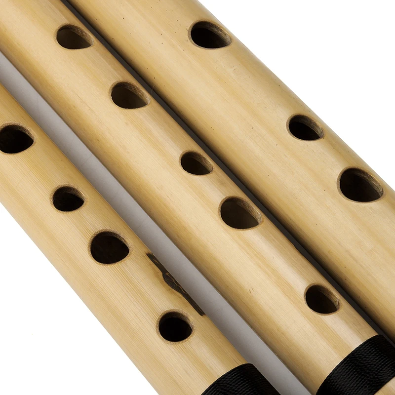 Quena Signature Flute  A/G/ D/F/ C Traditional 6-Hole Bamboo Made Ribbon Pattern Southen Amercian Quen Peru Flute