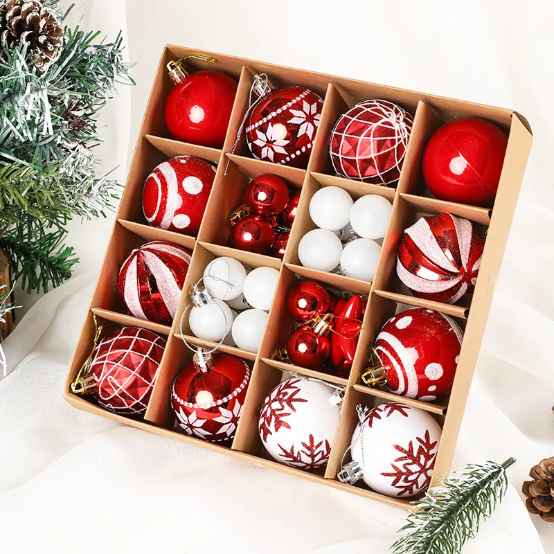 Festive Decorative Christmas Tree Ornaments Shiny Electroplated Pearlescent Hanging Balls Macaron Color Holiday Scene Decor Set