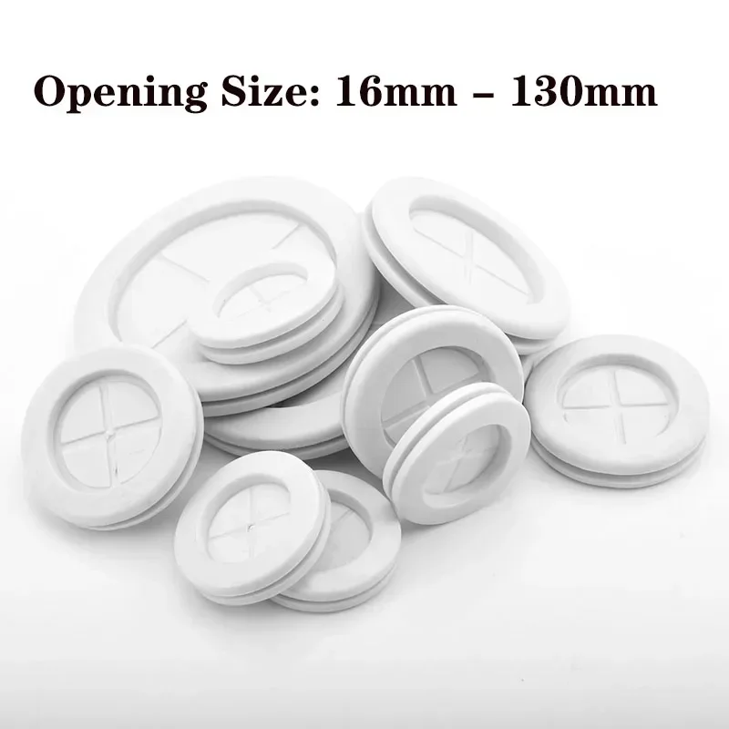White Rubber Grommet Wiring Protector Rings Blanking Blind Plug Dust 16 20 22 25 27 30 32 35 40 42 50 60 70 80 90 13mm