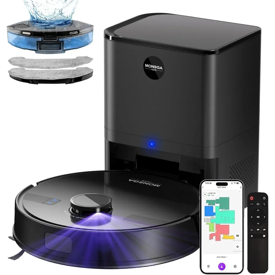 

Робот-пылесос и полотер 2-в-1 с силой всасывания 6000 Па, станцией самоочистки 3,5 л, лидарной навигацией, время работы 180 минут