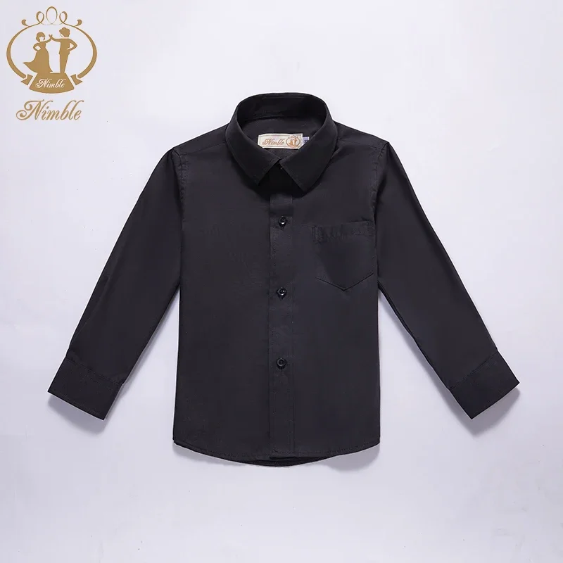 Baby Clothes 2023 Spring Autumn New School Formal Long Sleeve Shirt for Boys Turn Down Collar Blouse Coat Teenage Tops 2-13 Year