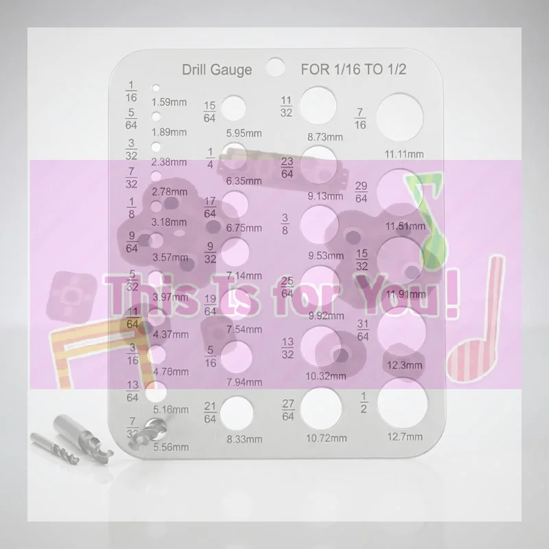【MA】Stainless Steel 29 Hole Drill Gauge High Contrast Markings Durable Quick Precise Measuring 1/16 To 1/2 Inch Bits