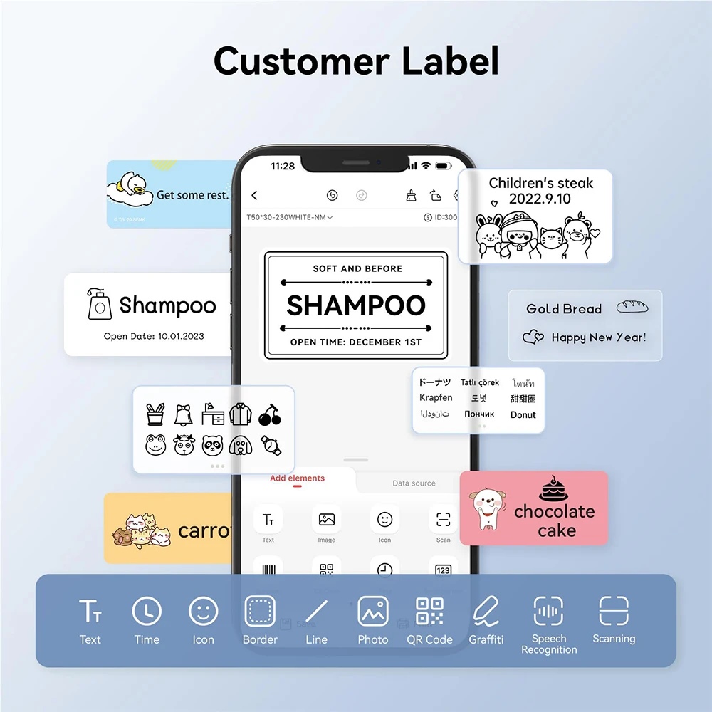 Niimbot B-Series Label Paper Roll Thermal Sticker Self-adhesive Printer Stickers For Niimbot B1 B21 B3S Mini Portable Printer