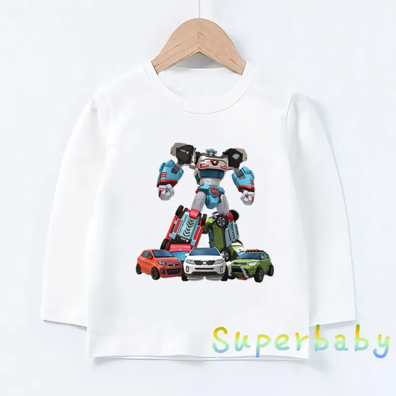 

Tobot Evolution Transformer Robot Car Print Cartoon Kids T-Shirts Funny Girls Clothes Baby Boys Long Sleeve Tshirt Children Tops