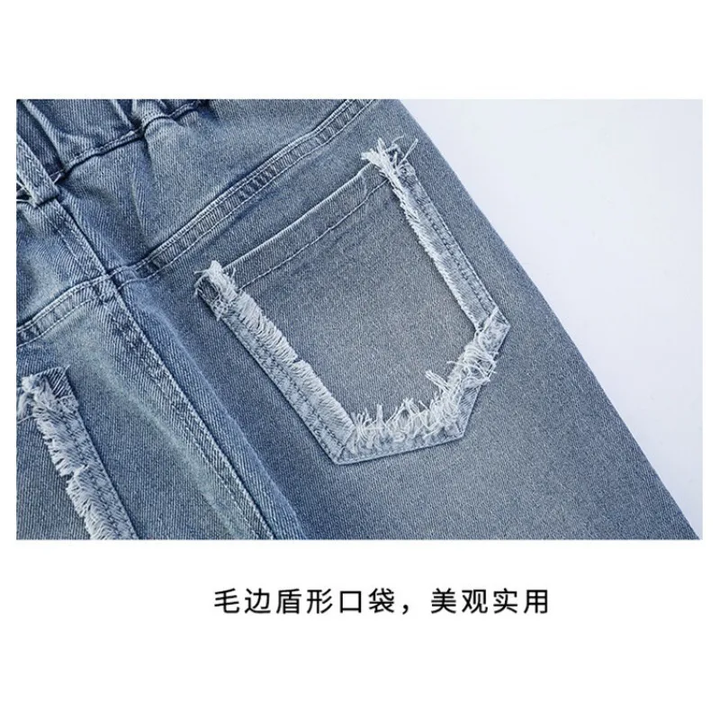 UNITIM Kinder Mädchen Schlaghosen 2026 Herbst 3-14 Jahre Kinder Mädchen Einfache Denim-Hosen Elastischer Bund Junge Teenager Mädchen Jeans – Detail 24