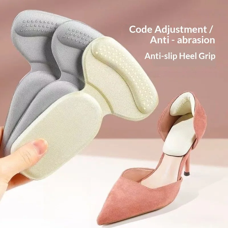 2/4Pcs T-Shape Foam Heel Stickers Self Adhesive Anti Rub Shoe Pads for Women Heels Flats