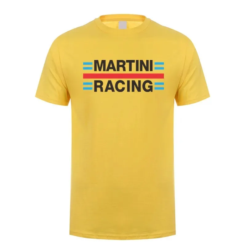 Martini Racing T Shirt Cotton Summer Short Sleeve Printed Loose Casual Men\'s Oversized T Shirt Stylish and Simple