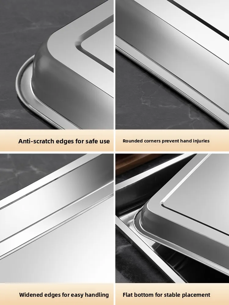 

Очень большая прямоугольная тарелка из нержавеющей стали, рисовая тарелка, тарелка для барбекю, коммерческая бытовая железная сервировочная тарелка Di