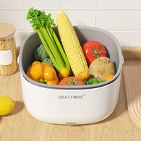 Ultrasonic Vegetable Washing Machine Kitchen Fruit Dirt Cleaning Purifier Basket Household Food Remove Pesticide Residues Washer